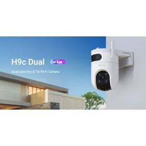كاميرا مراقبة خارجية بعدستين لاسلكية من نوع EZVIZ H9C 