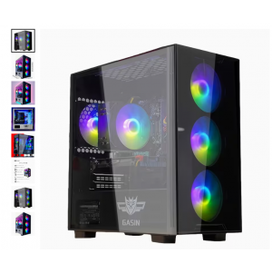 تجميعة بي سي Gaisn Gaming Computer Featuring Intel Core I3-10100, Xingyang Four-Heatpipe Single Tower, GIGABYTE H410M-K DDR4, 1TB Pcie 3.0 Nvme/M.2 SSD, 8GB Ddr4-3200Mhz, Intel UHD Graphics 630, 500W 80PLUS White, Gasin Black/White, Large 4-Pin RGB