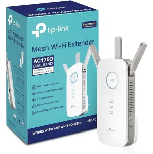موسع مدى الشبكة ميش واي فاي من نوع TP-LINK MESH WIFI EXTENDER AC1750